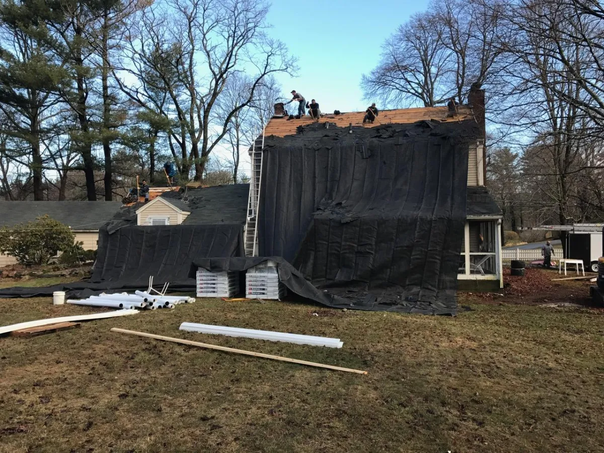 Roof replacement project by McCarthy Exteriors in Southern New Hampshire