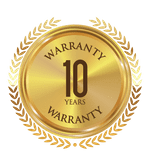 10-year workmanship warranty badge from McCarthy Exteriors in Southern New Hampshire